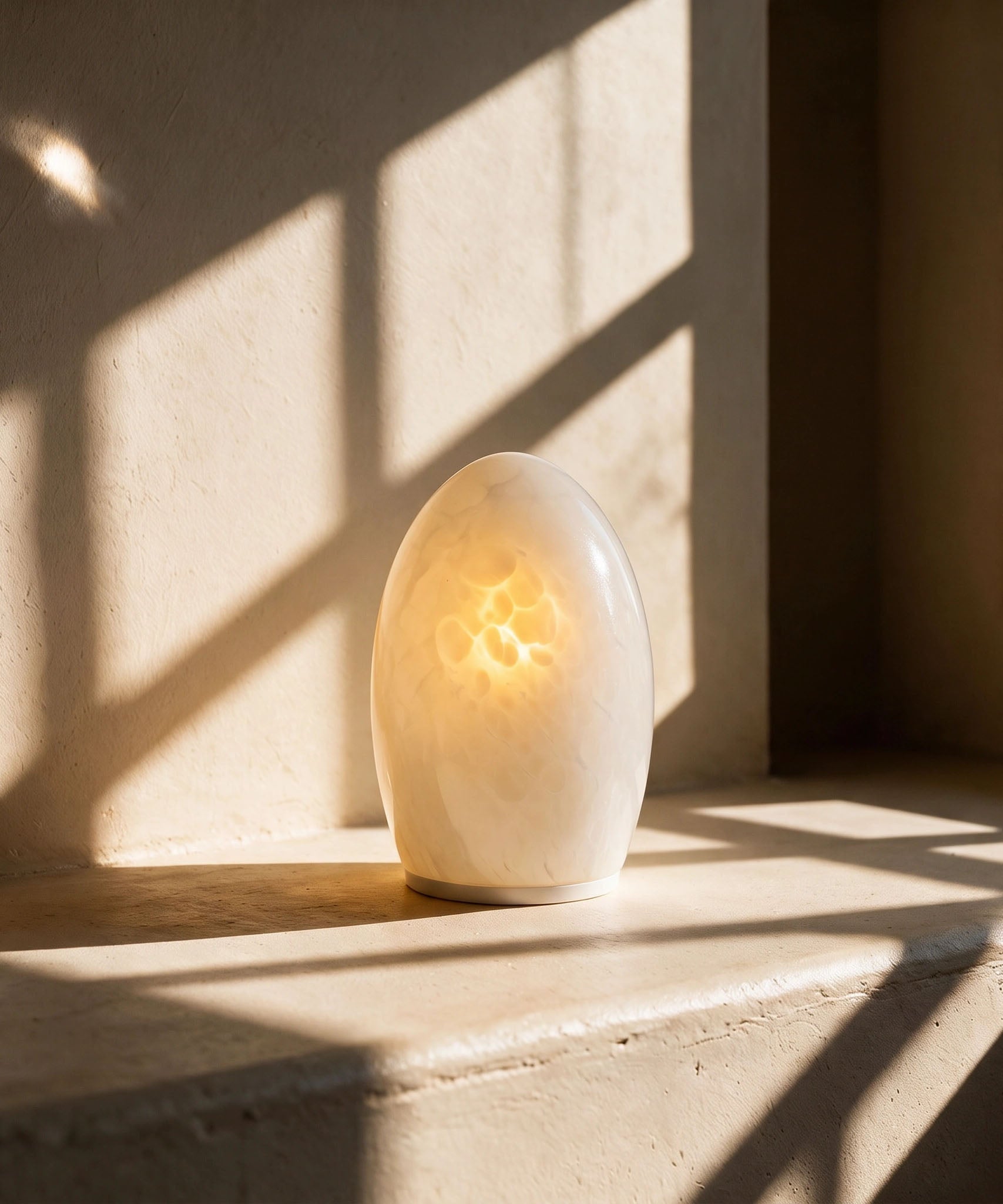 Egg Fritted Opal | Hand-Blown Cordless Table Lamp | NEOZ