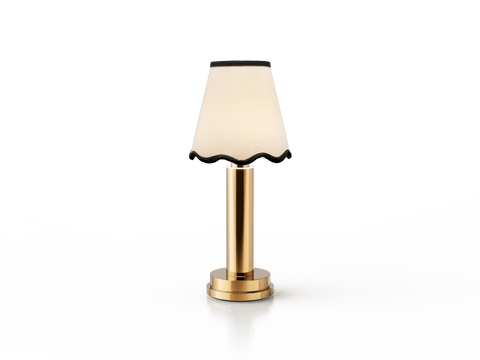 Victoria Scallop Empire Cream Cotton Lamp Shade with Custom Trim
